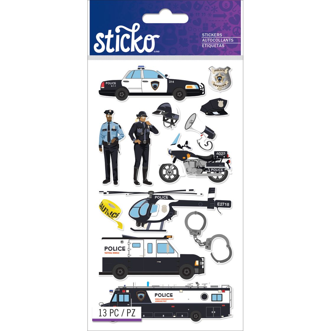 Stickers – Police Car 13 Stickers
