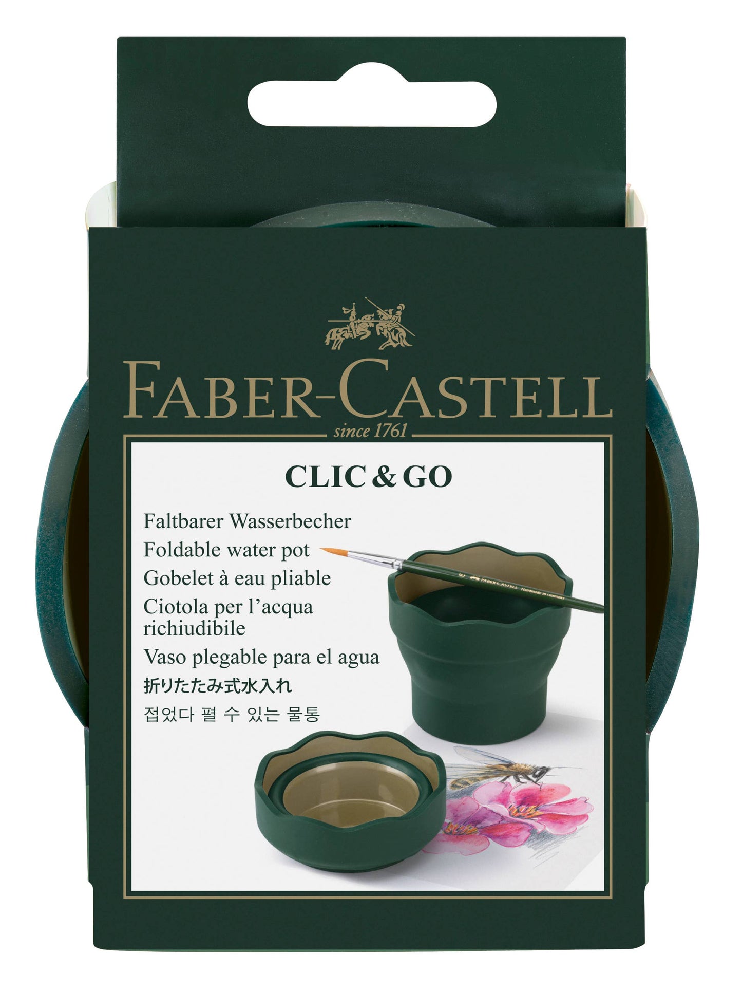 Cup - Clic & Go Collapsable Water Cup for Painting, Green