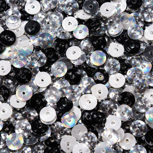 Sequins - Black & White 8pk