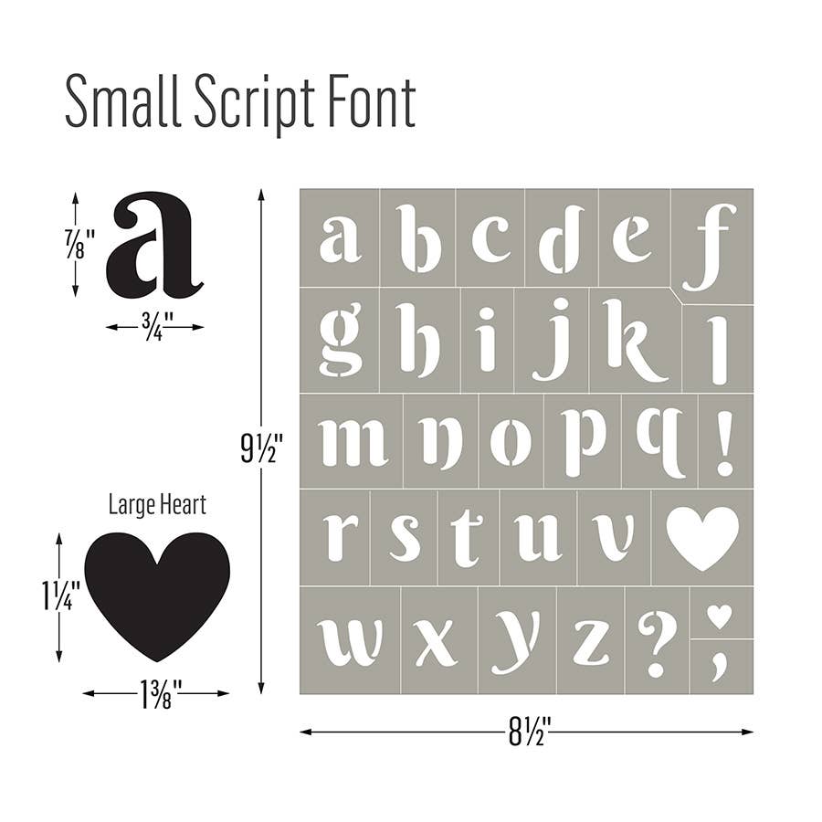 Stencils - Script Adhesive 3-Piece