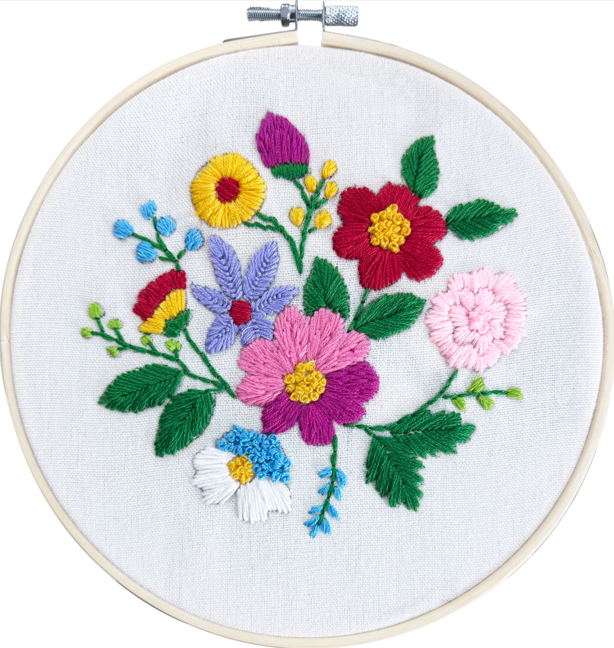 Stamped Embroidery Kit - Camellia Symphony