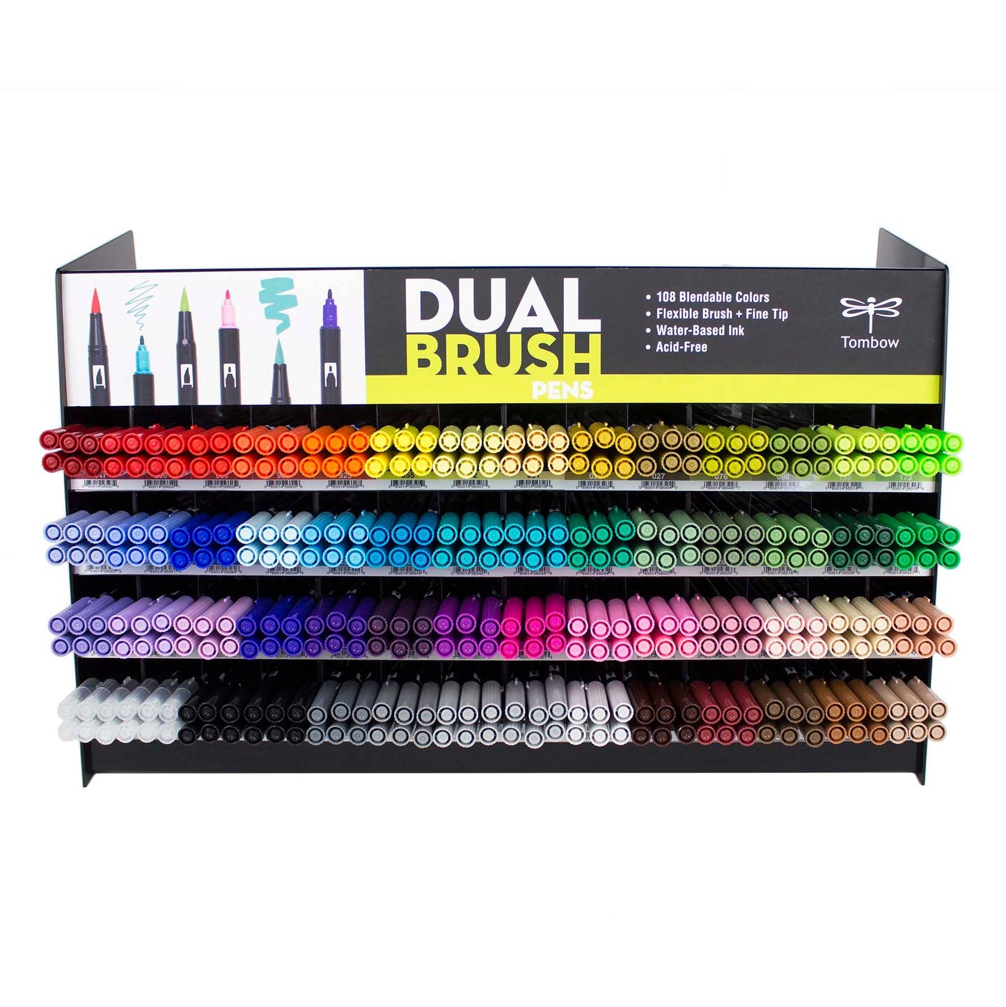 Dual Brush Pen Art Markers, 336PC Display, 54 Colors