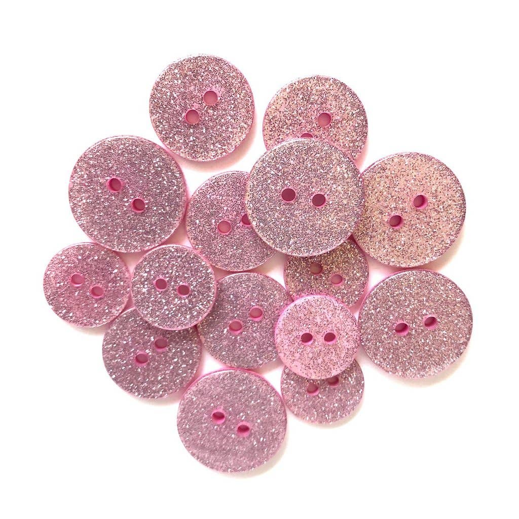Buttons - Pink Champagne Glitter Buttons