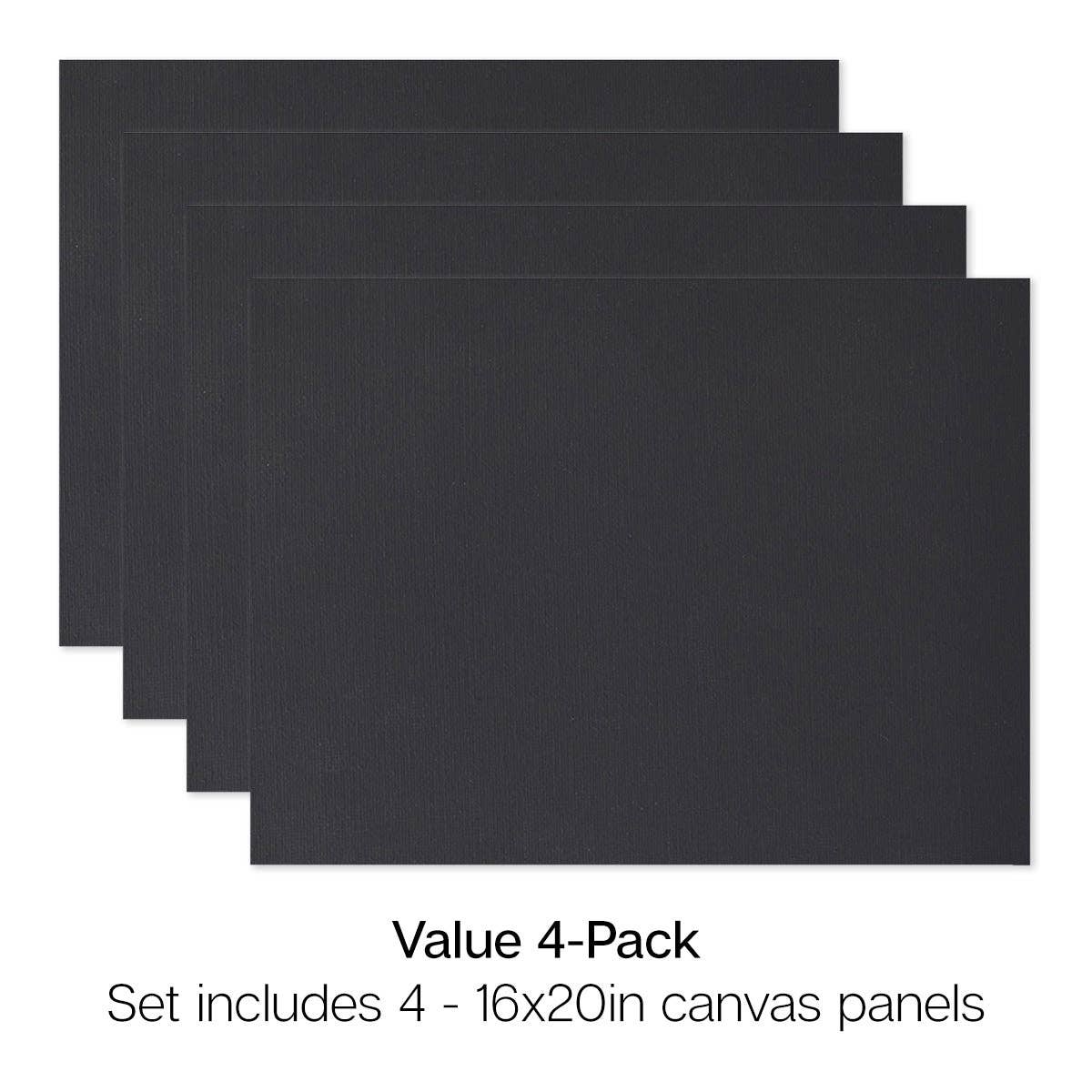 Canvas - Black Canvas Panels – 16" x 20" (4 Pack)