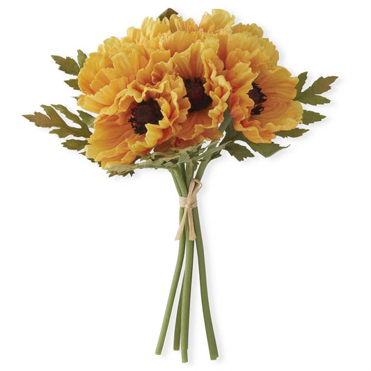 Flower - 12.5 Inch Yellow Real Touch Poppy Single Stem