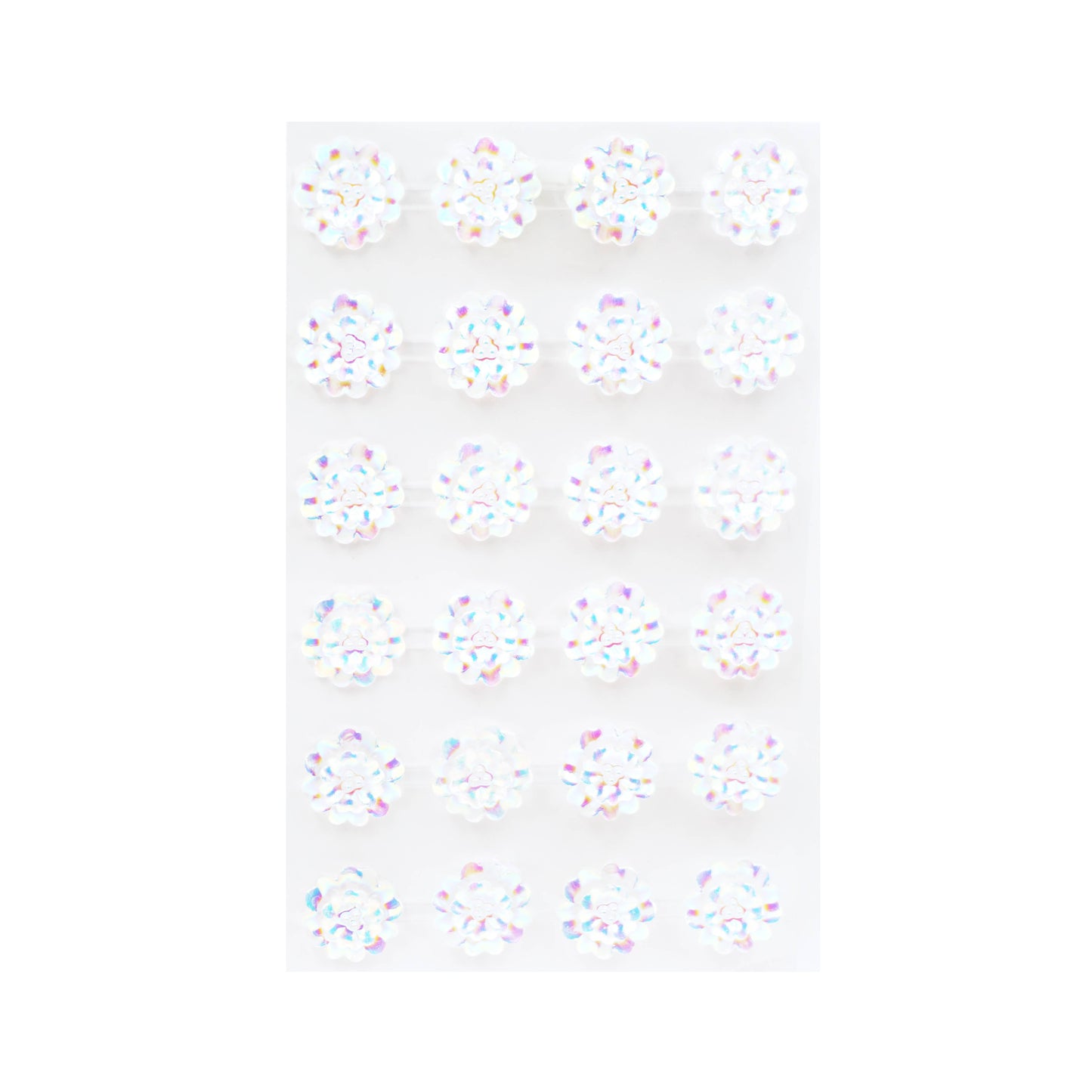 Stickers - Iridescent Flower Stone Stickers, 24-ct 19mm