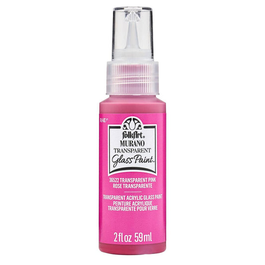 Paint-  Murano Glass Paint - 2 oz: Transparent Pink