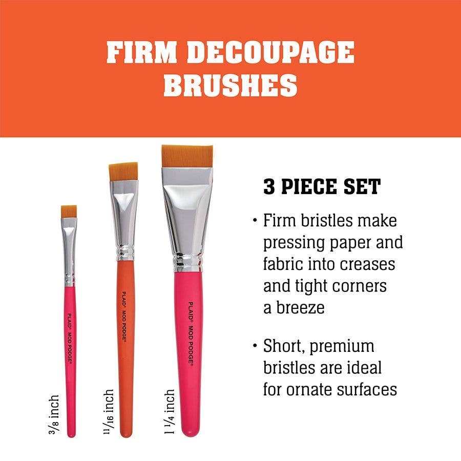 Brushes -  Firm Decoupage 3-Piece