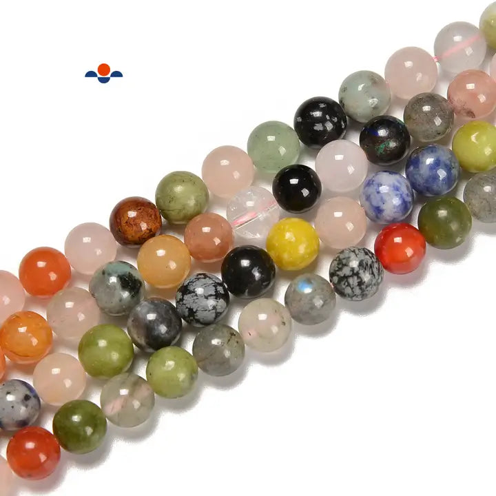 Beads - Natural Chakra Smooth Round Beads Size 8mm 15.5'' Strand