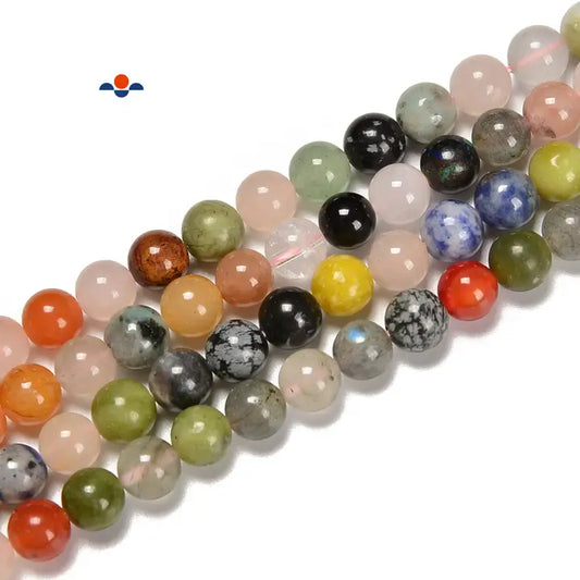 Beads - Natural Chakra Smooth Round Beads Size 8mm 15.5'' Strand