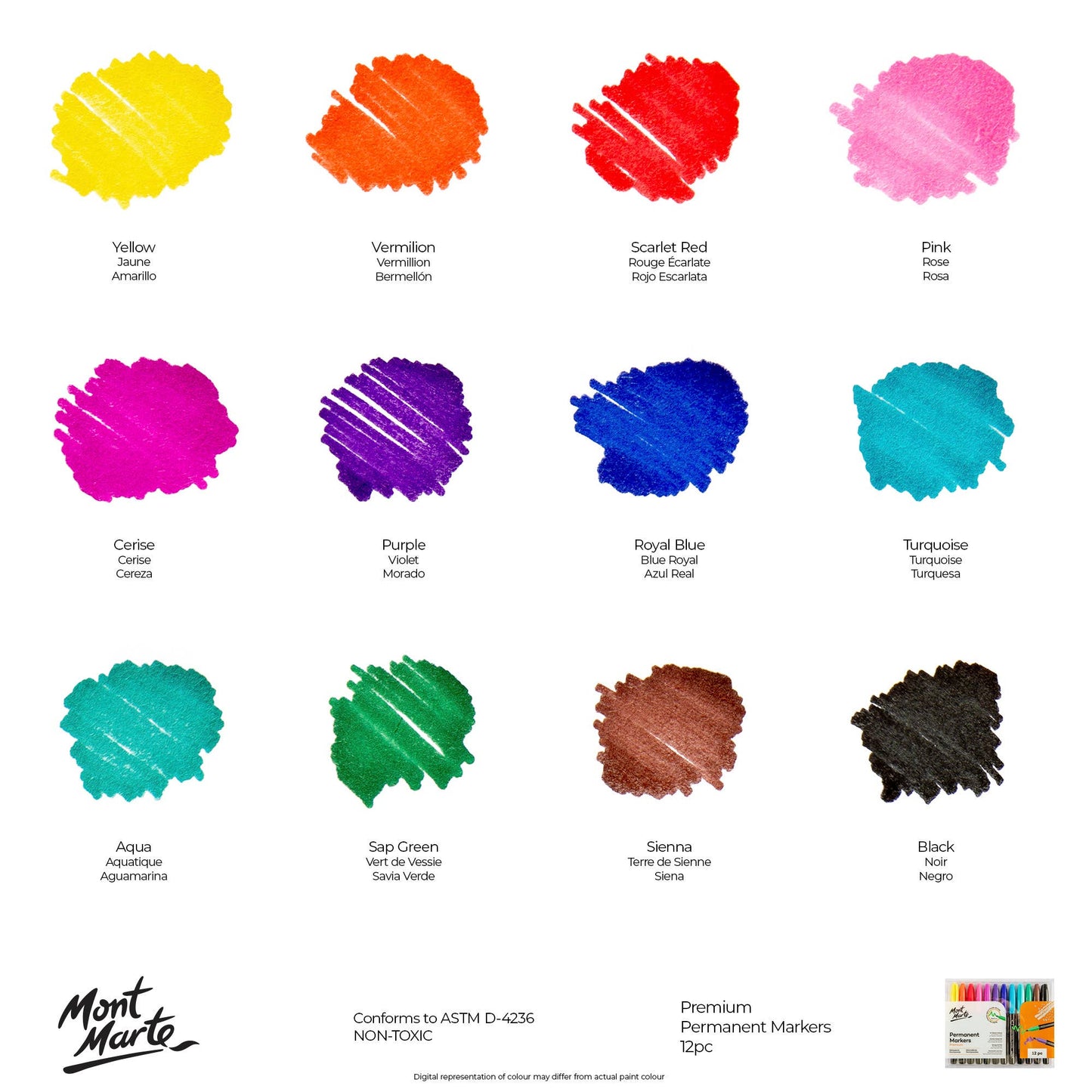 Markers - Permanent Markers Premium 12pc