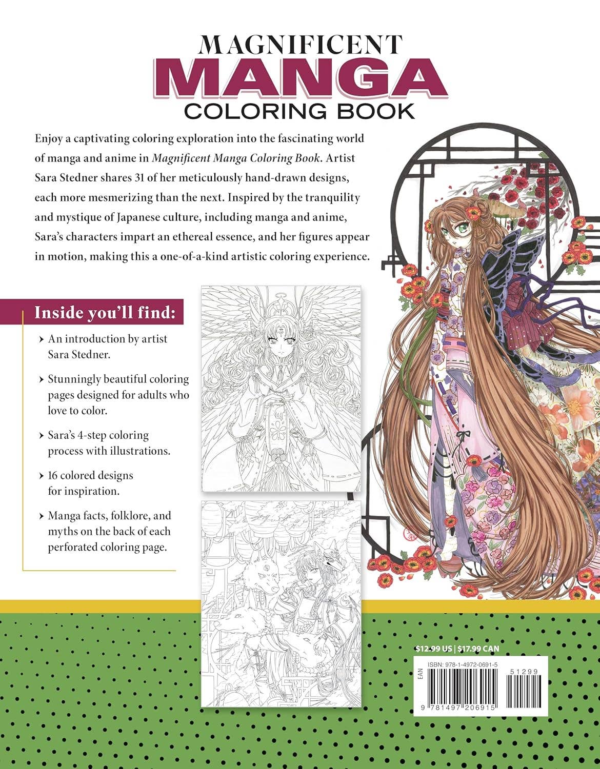 Coloring Book - Magnificent Manga Mythical & Magical Designs