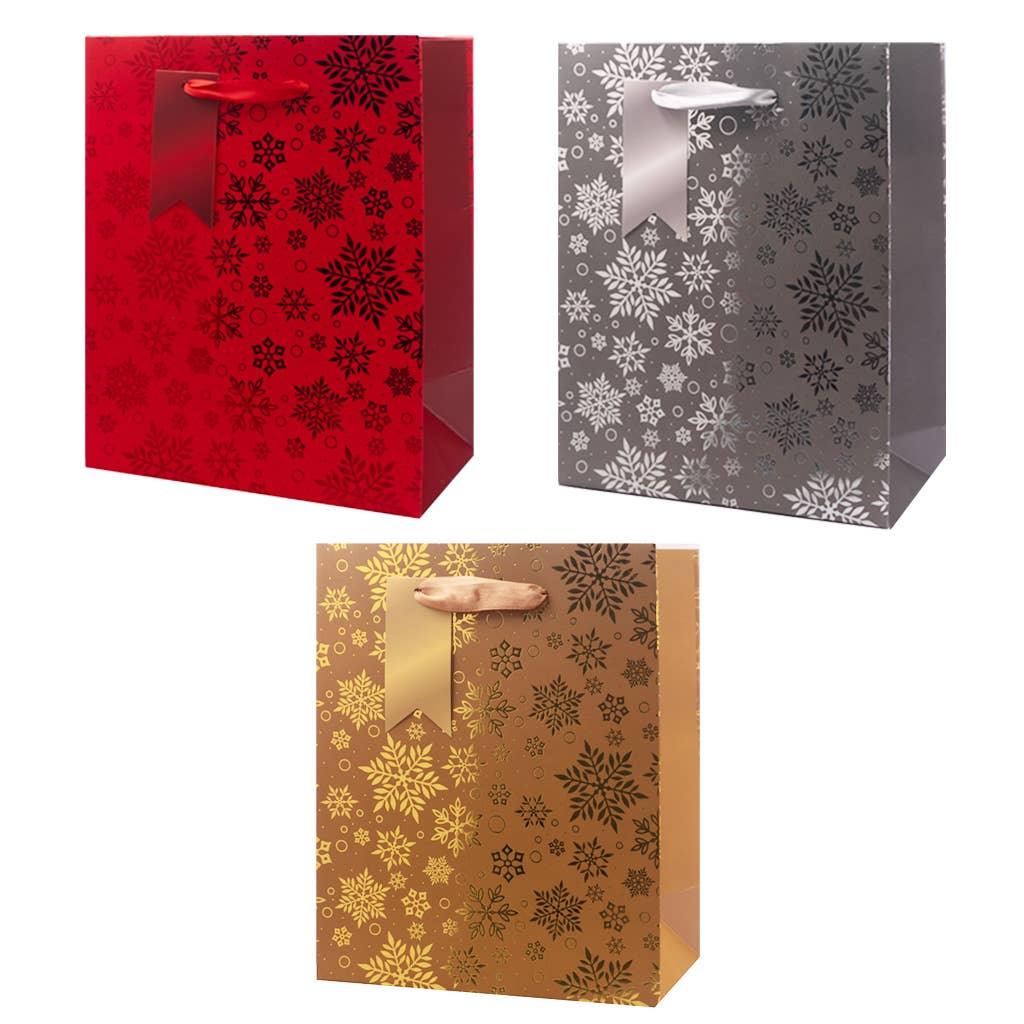 Christmas Gift Bags – Foil Accents,Handles(Multi-Size): Medium