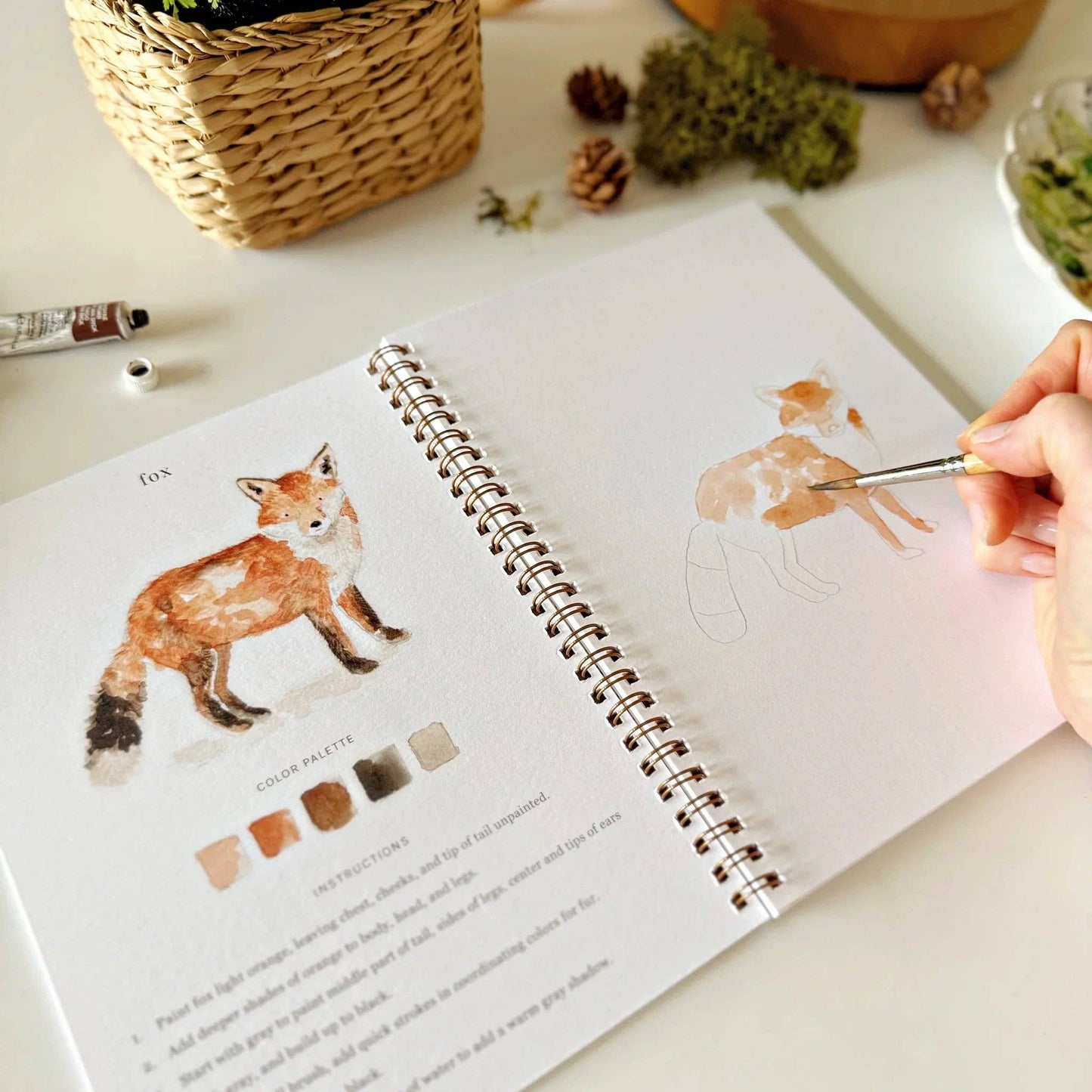 Workbook - Woodland watercolor workbook