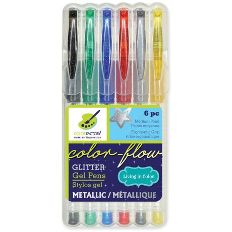 Pens - Color Factory Living In Color Color-Flow Gel Pen Set 6/Pkg Metallic