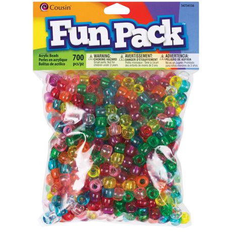 Beads - Acrylic Pony Beads Transparent Rainbow