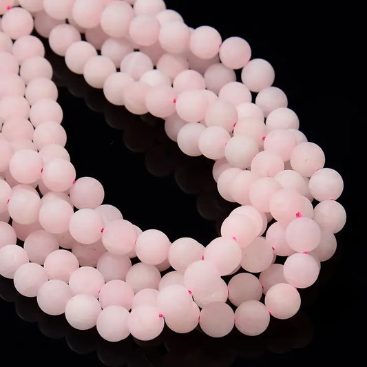 Beads - Rose Quartz Matte Round Beads 8mm 15.5" Strand