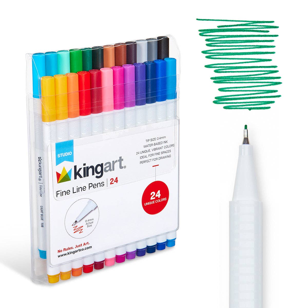 Markers - Fine Line Pens - Archival Water-Based Ink - 24 Colors