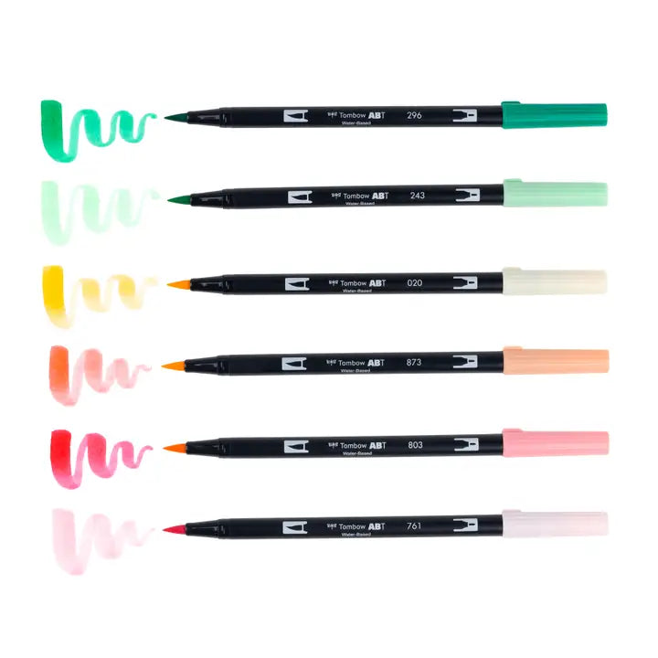 Markers - Dual Brush Pen Art Markers, Just Peachy, 6-Pack