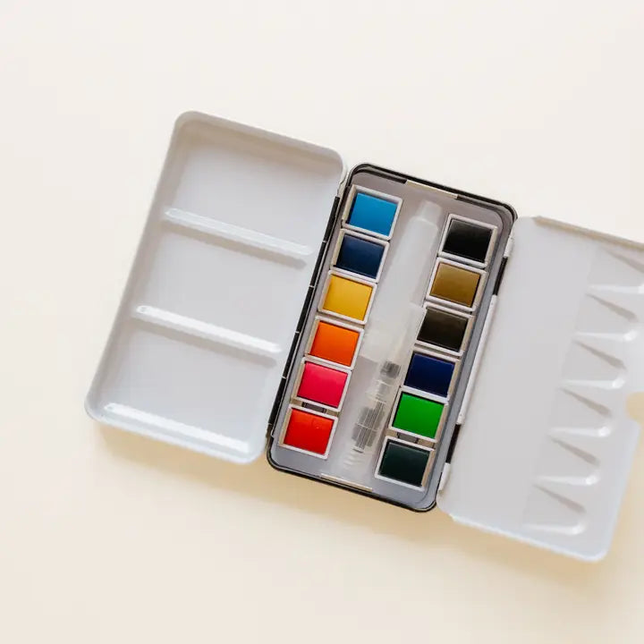Paint - 12 Color Mini-Travel Watercolor Paint Palette