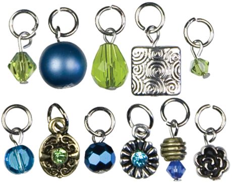 Charms - CousinDIY Jewelry Basics Metal Charms Aqua Glass & Metal Bead Cluster 11/Pkg