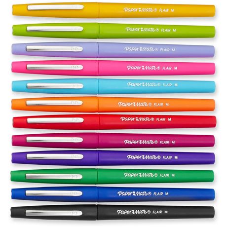 Markers - Paper Mate Flair Medium Felt Tip Pens 12/Pkg