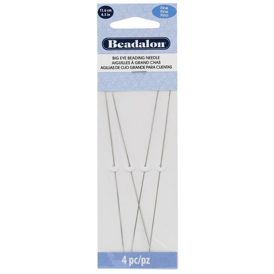 Jewelry - Beadalon Big Eye Beading Needles 4/Pkg 4.5"