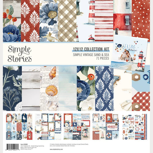 Scrapbook Paper - Simple Vintage Sand & Sea - Collection Kit