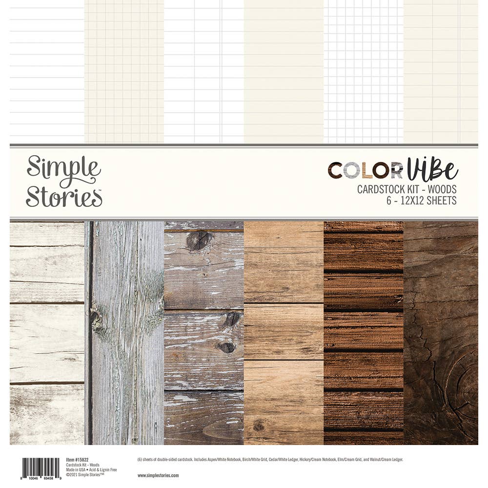 Scrapbook Paper - Color Vibe Cardstock Kit - Woods