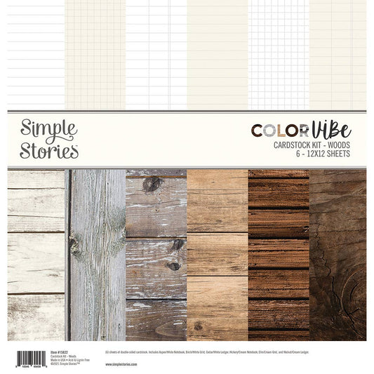 Scrapbook Paper - Color Vibe Cardstock Kit - Woods
