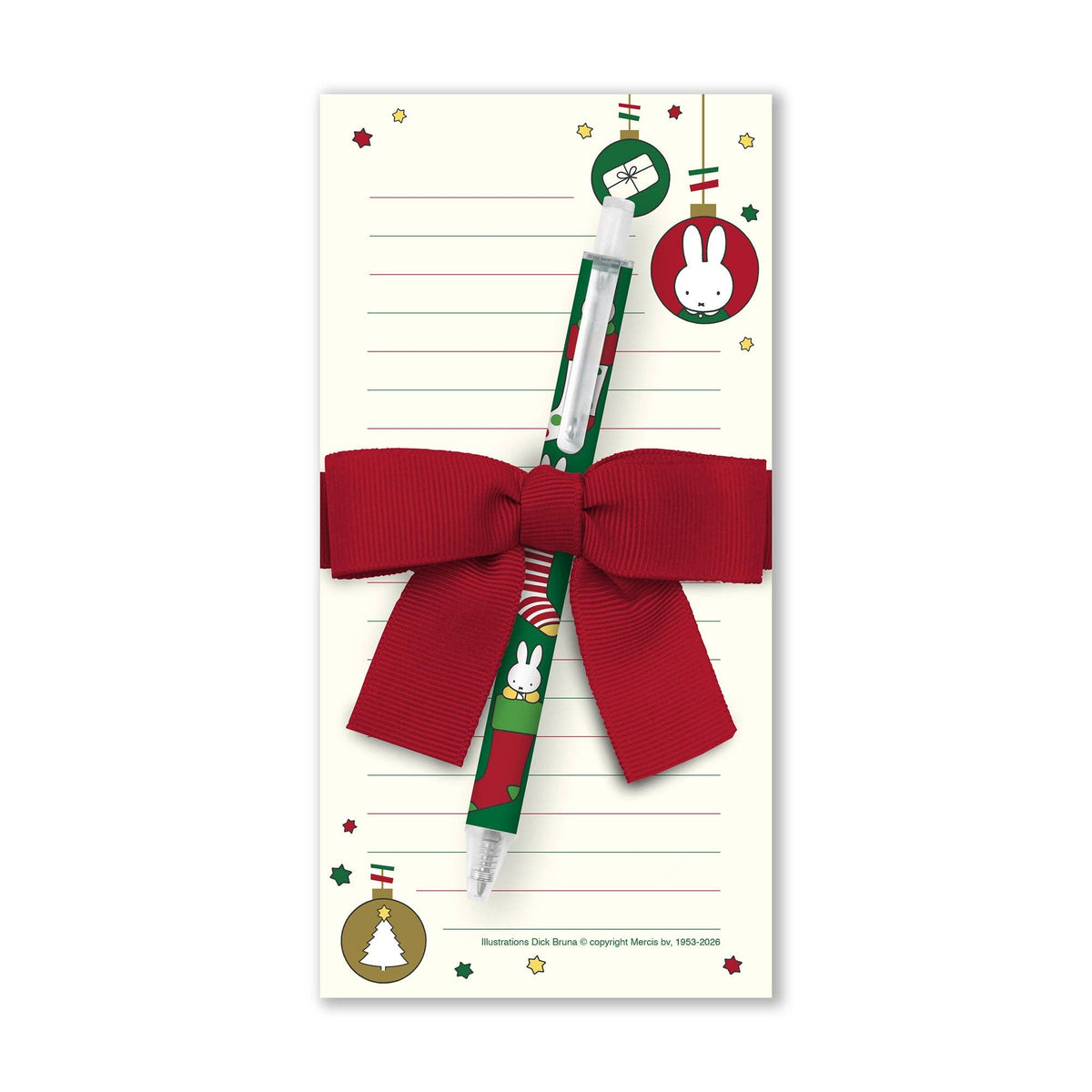 Miffy Deck the Tree Paper - Magnetic List Pad & Gel Pen Set