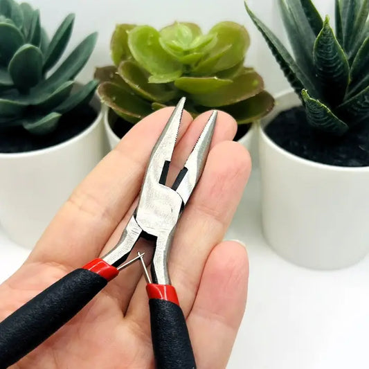 Pliers - Chain Nose Jewelry Pliers, Non-Slip Grip