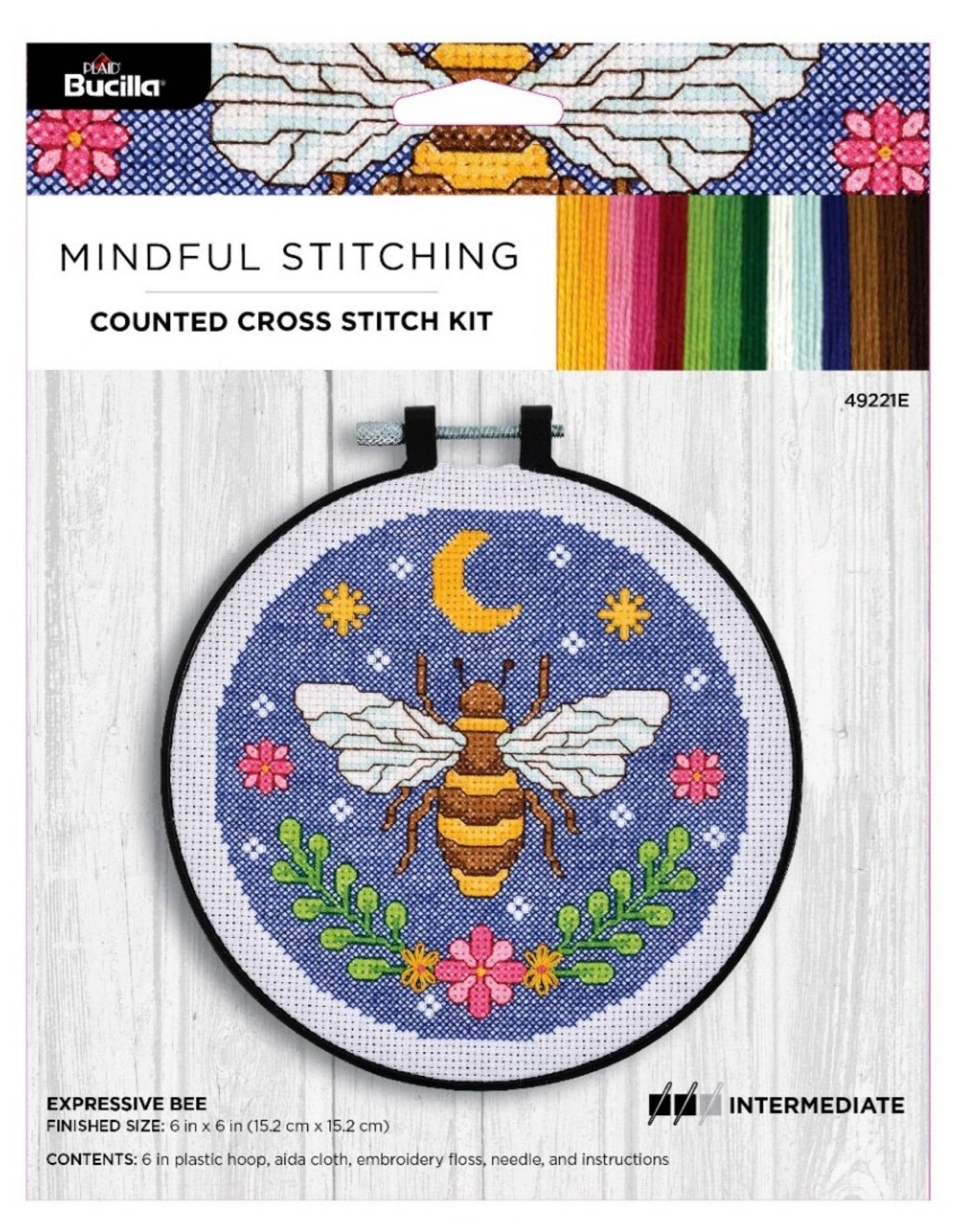 Cross Stitch Kit - Expressive Bee 6"