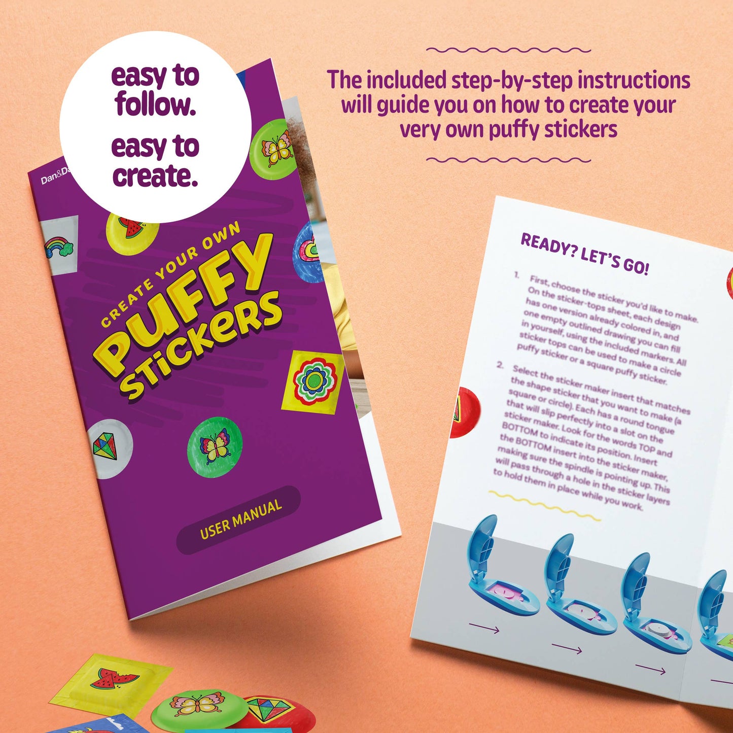 Crafting Kits - Puffy Sticker Maker Kit for Kids - Make Your Own 3D Stickers