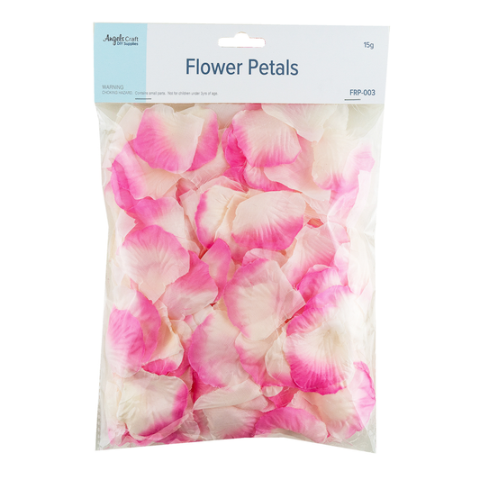 Flower - Fabric Petals 2" 15g White/Pink