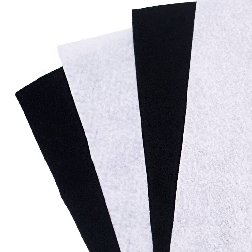Felt Sheet - White & Black Sheet 4pc/pk