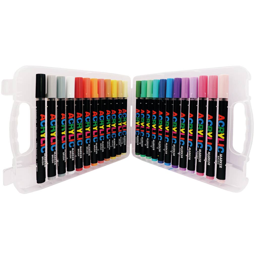 Markers - Acrylic Brush 24ct with Organizer Case – Premium Art