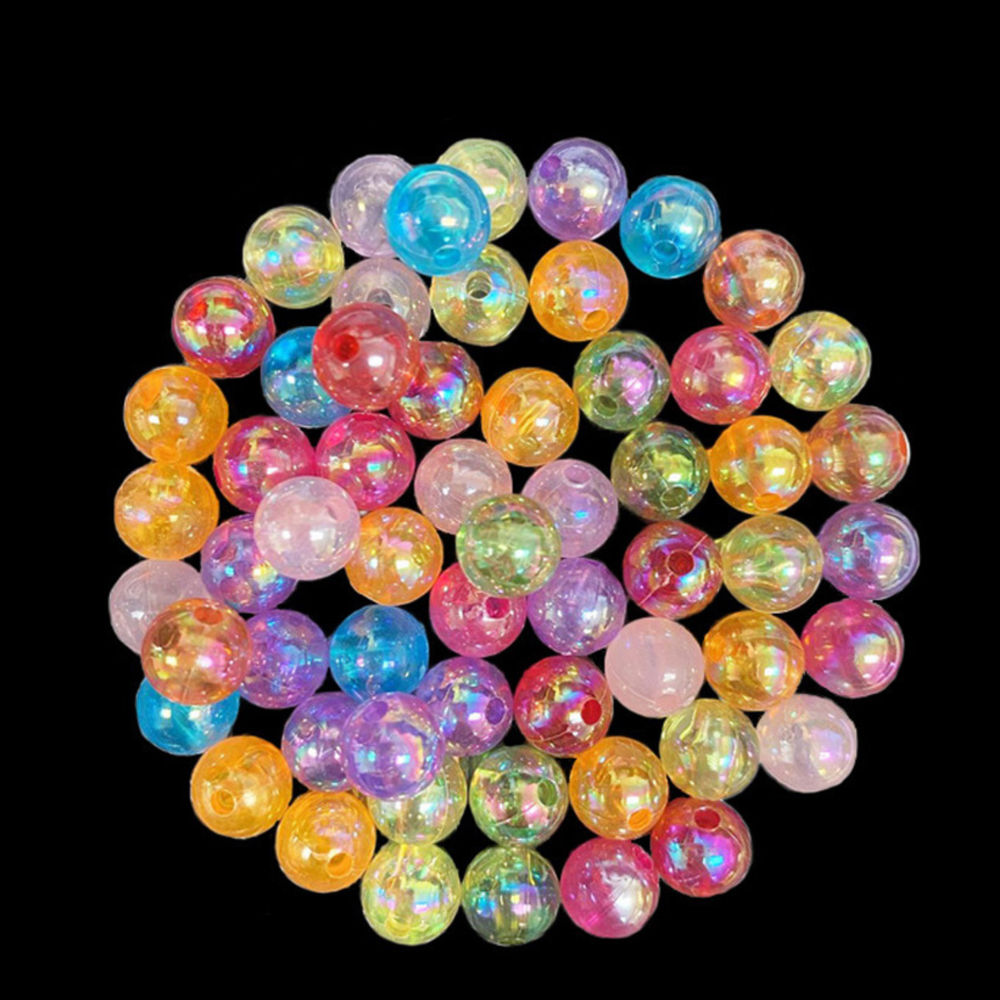 Jewelry - Clear Beads, Approx. 8mm 35g Red
