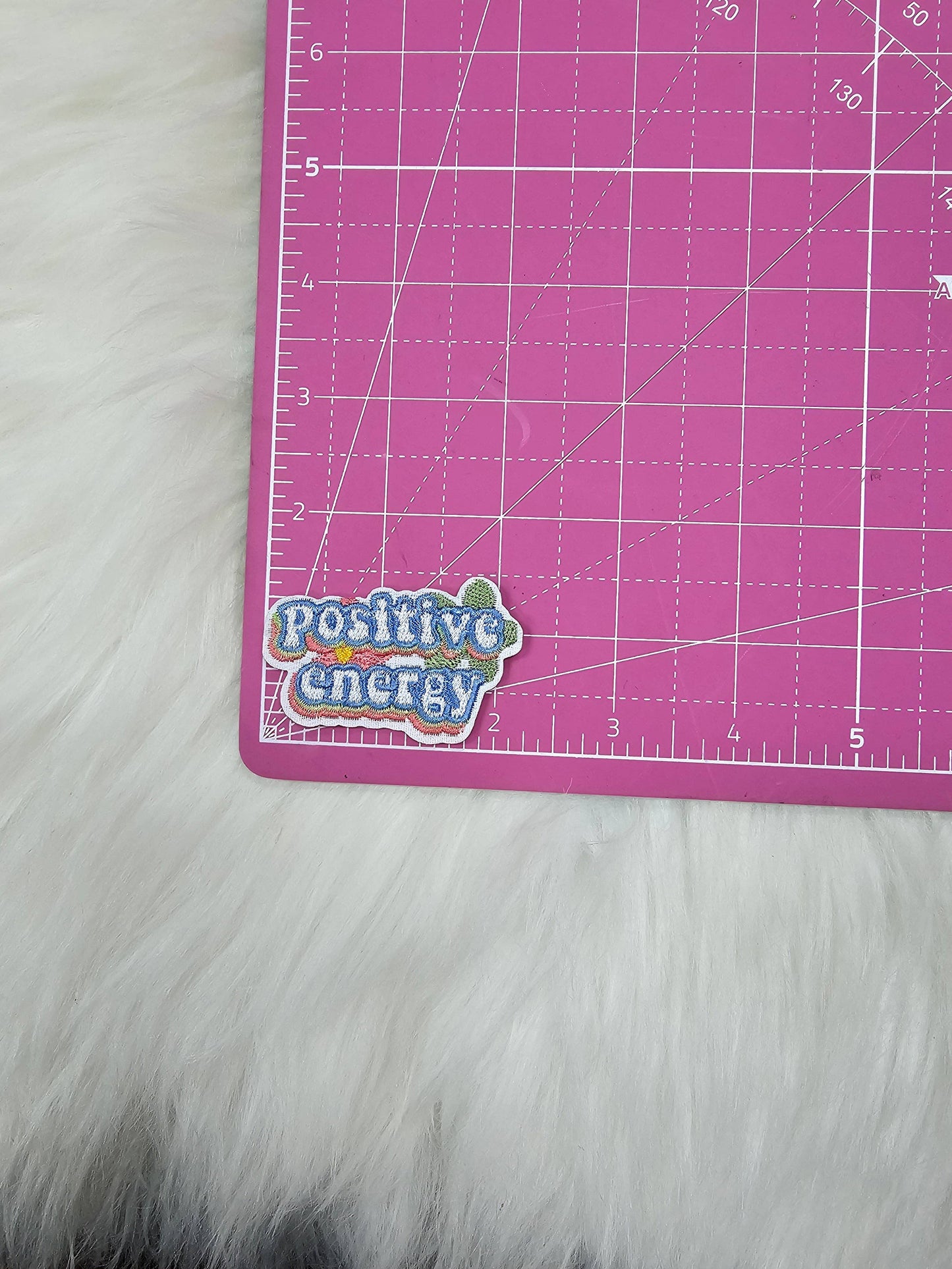 Patch - 'Positive Energy' Floral Pastel Embroidery Iron On Patch