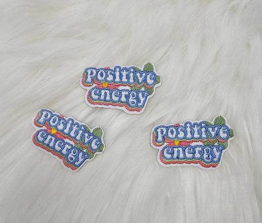 Patch - 'Positive Energy' Floral Pastel Embroidery Iron On Patch
