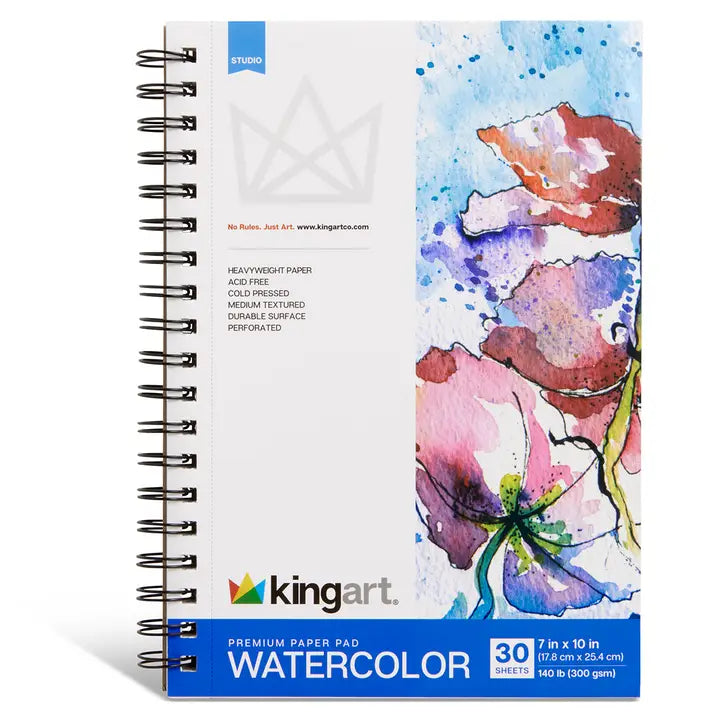 Watercolor Pad - Side Spiral - 7" X 10" - 30 Sheets