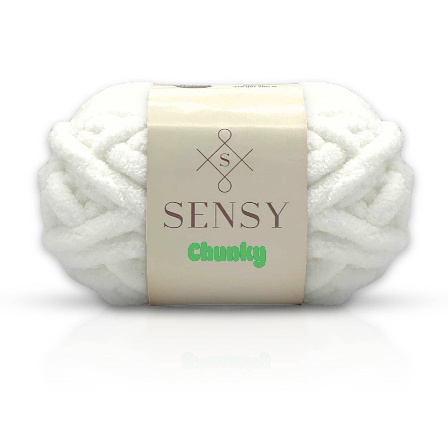 Yarn - Sensy Chunky Yarn, Blanket Yarn, 7 oz, 28 Yards, Gauge 7 Jumbo: White
