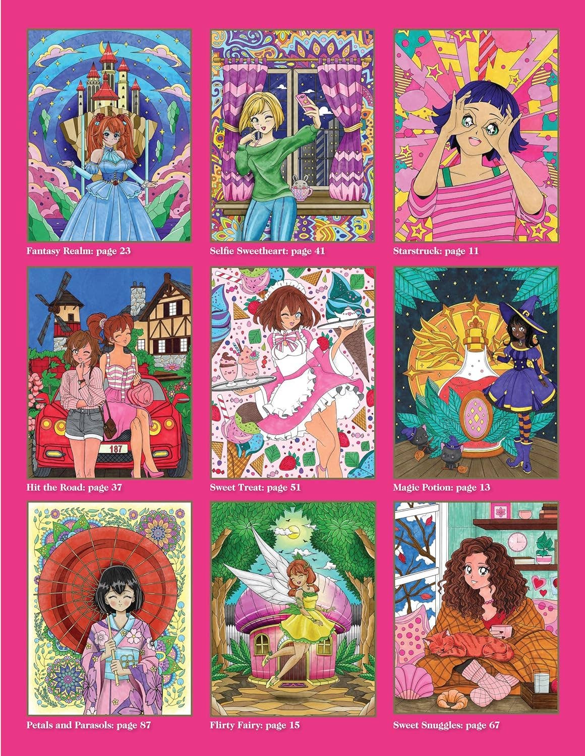 Coloring Book - Let's Color Manga - Over 45 Intricate Whimsical Designs