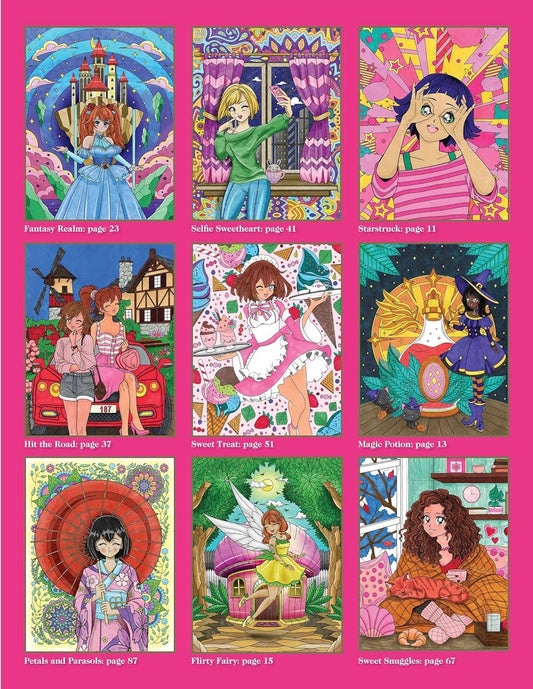 Coloring Book - Let's Color Manga - Over 45 Intricate Whimsical Designs