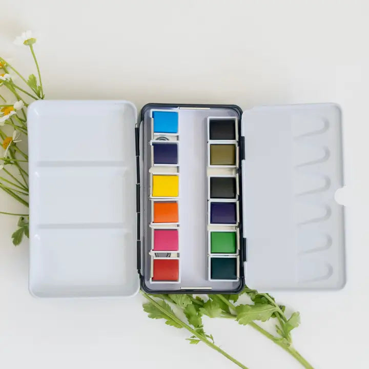 Paint - 12 Color Mini-Travel Watercolor Paint Palette
