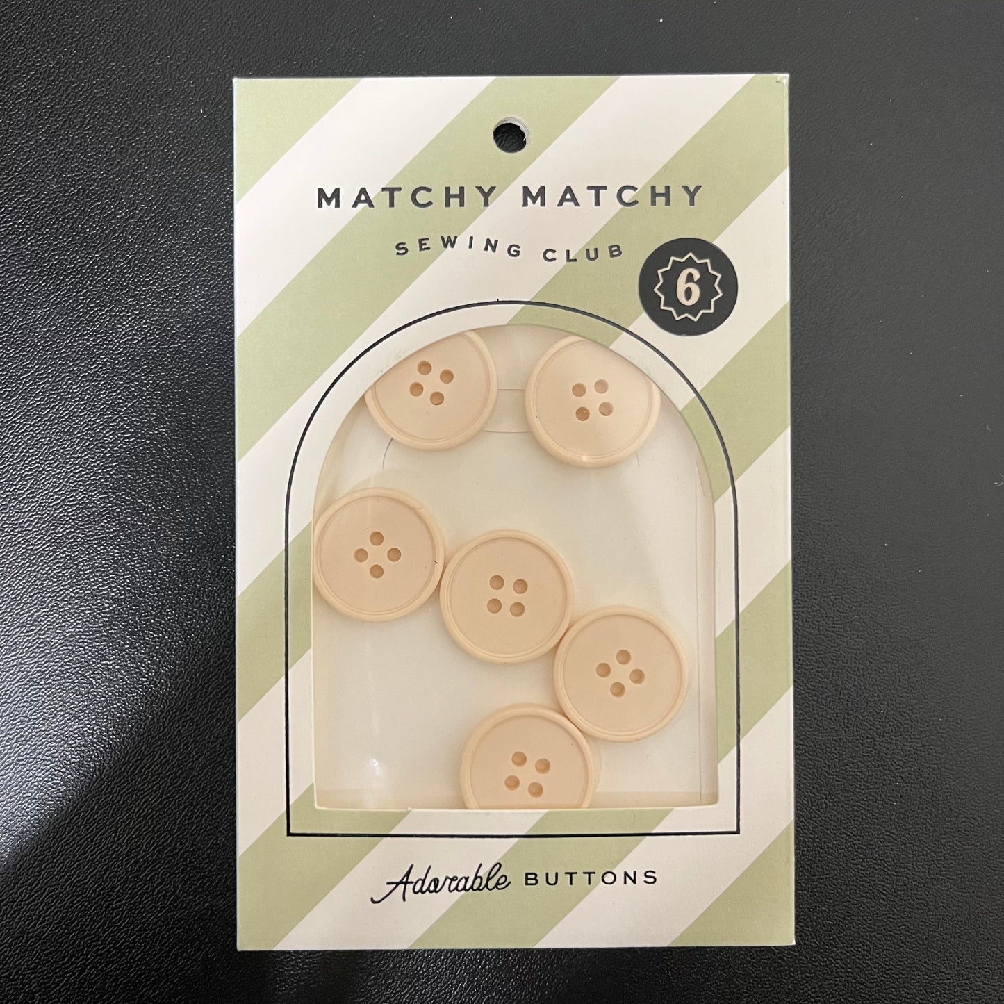 Buttons - Cream Puff Retro Set of 6