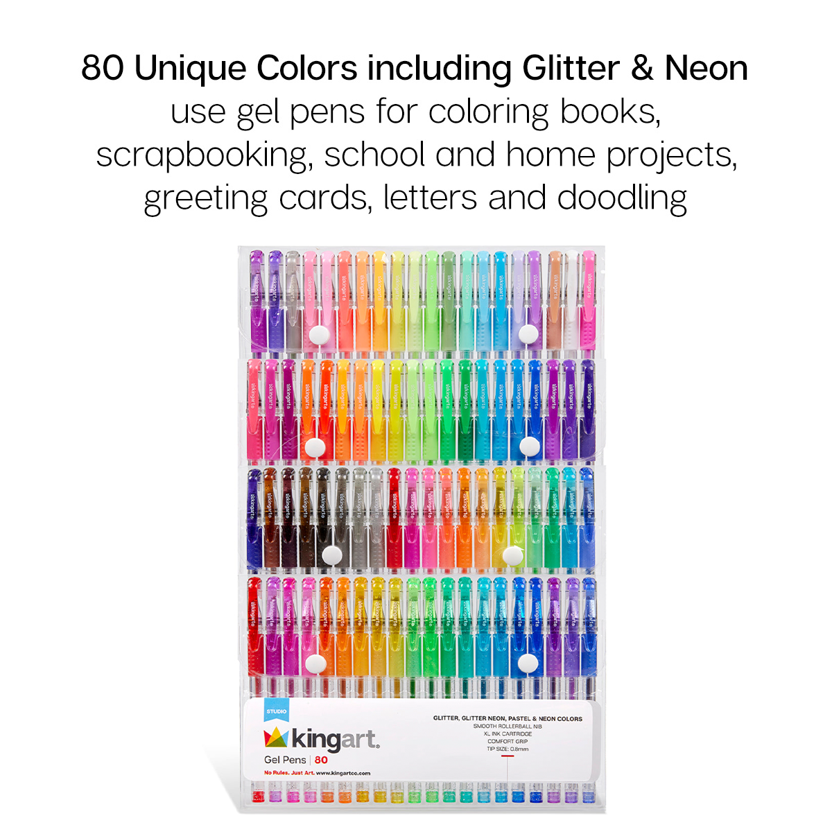 Pens - Gel Pens - Comfort Grip - 80 Colors