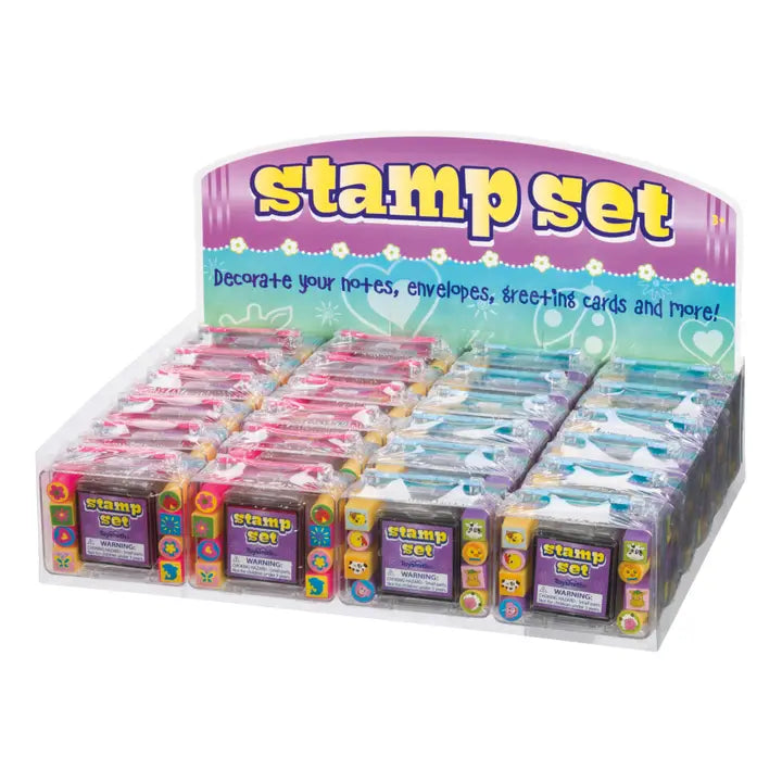 Paint - Mini Stamp Sets with Case, 8 Stamps, Art Kit, Ink, Decorate