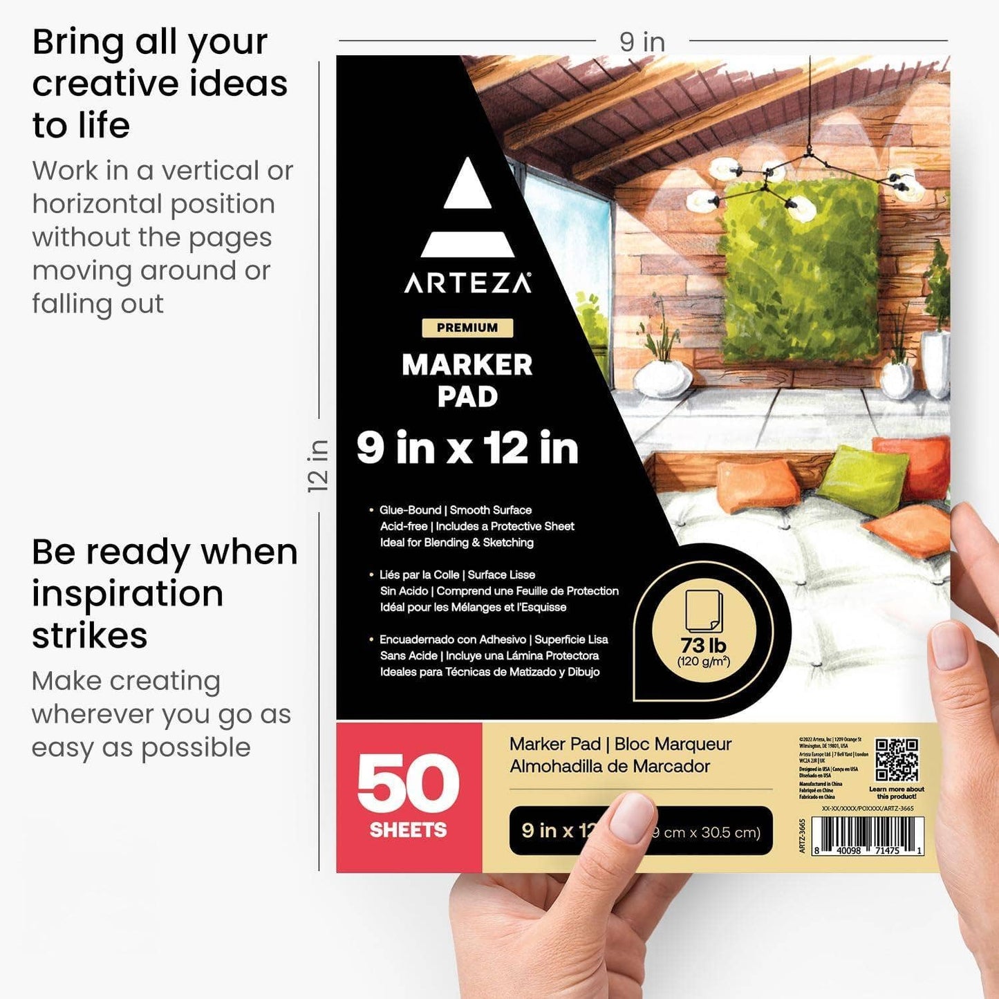 Paper Pad - Arteza® Marker 9" x 12", 50 Sheets Each