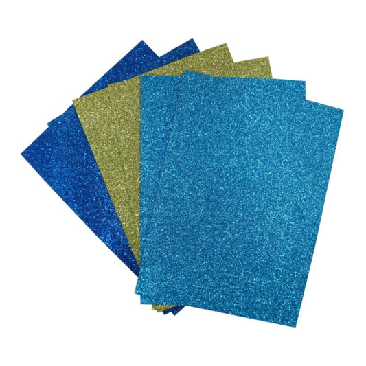 Foam Sheets - 6x8in 6-ct Glitter Blue/Royal/Green